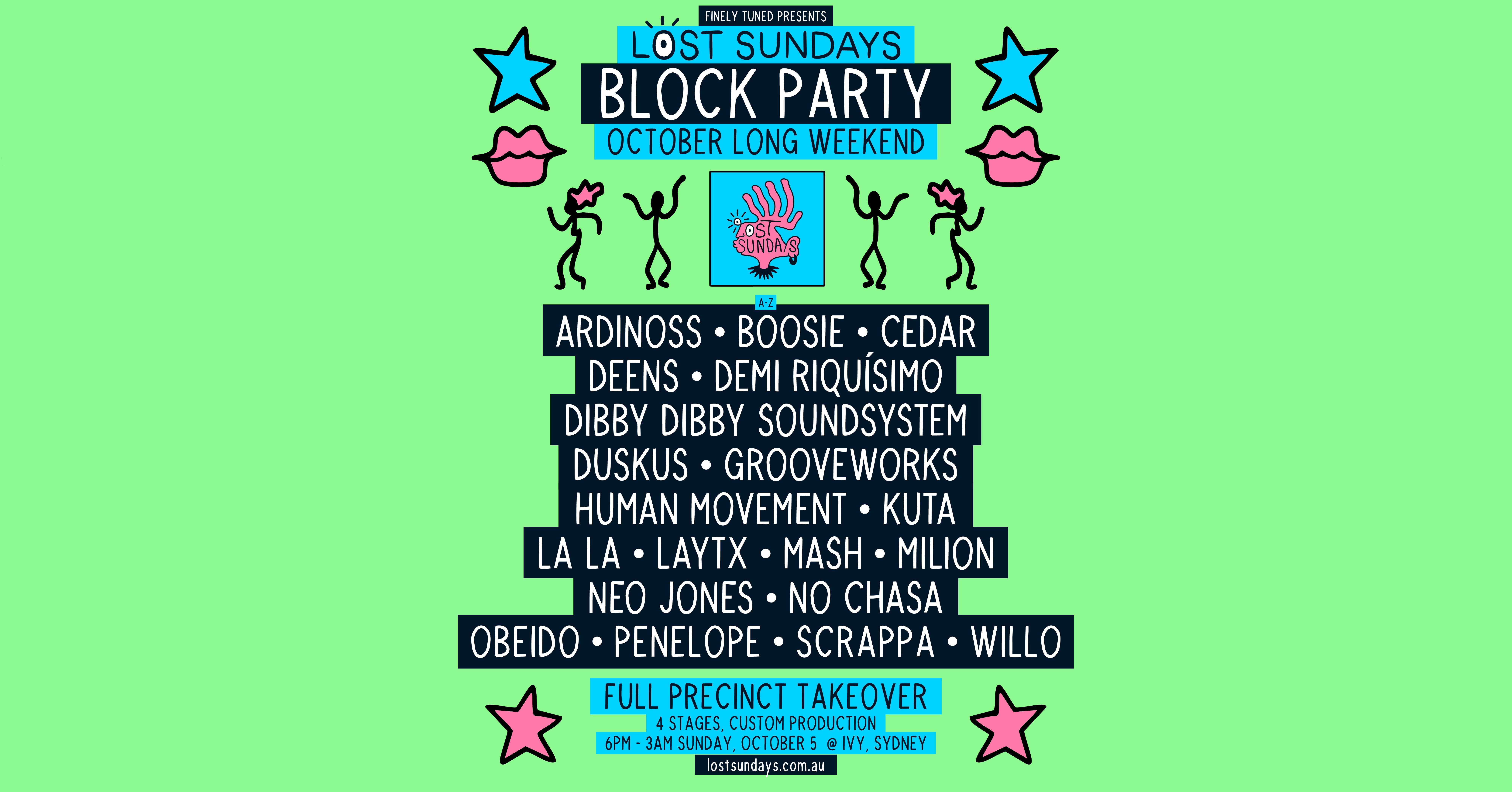 The Lost Sundays Block Party Is Back This October Long Weekend For A Full Ivy Precinct Takeover!