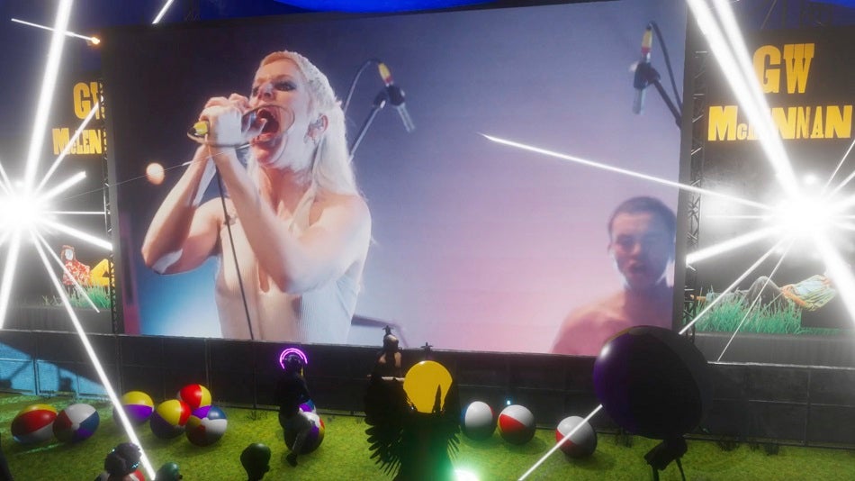 Amyl and the sniffers at Splendour XR on a virtual stage