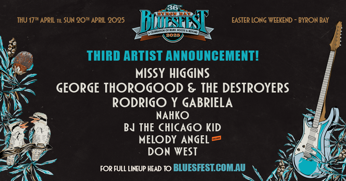 The Third Artist Drop For Bluesfest Byron Bay 2025 Is Here!