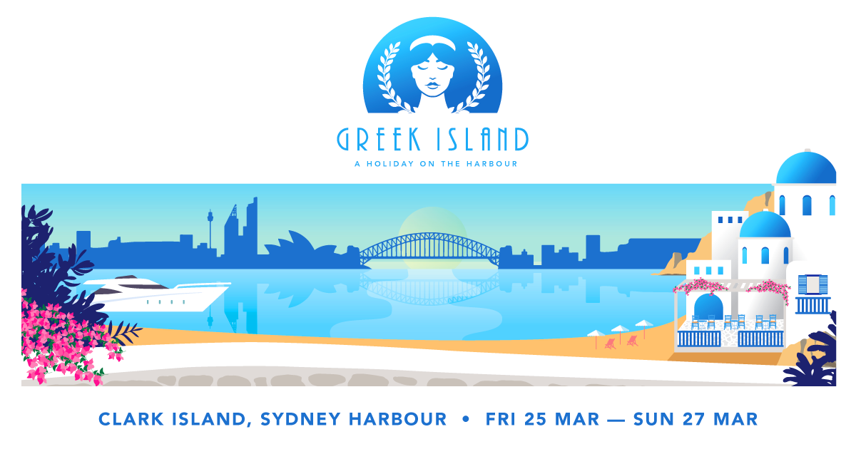 Enter An Oasis of Blue and White As Greek Island Takes Over Sydney Harbour In 2022