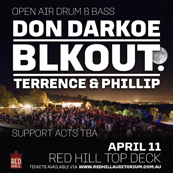 Drum & Bass in the Hills live at Red Hill Auditorium in Perth on April 11, 2026 - Concert poster