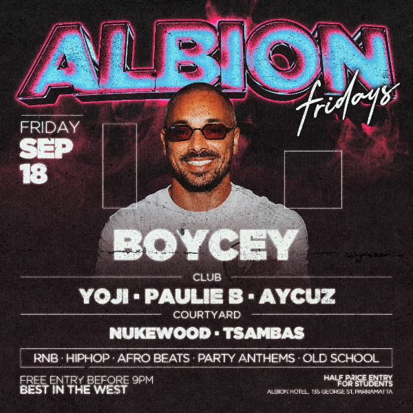 Albion Fridays ft. Boycey live at The Albion Hotel - Concert poster