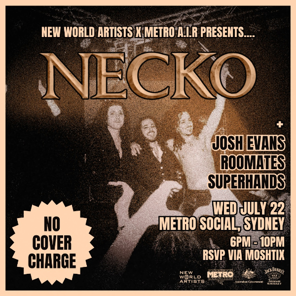 Necko w/ Josh Evans // Roomates // Superhands live at Metro Social - Concert poster