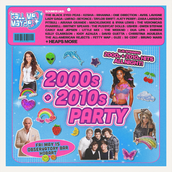 2000s + 2010s Party - Hobart live at Observatory Bar - Concert poster