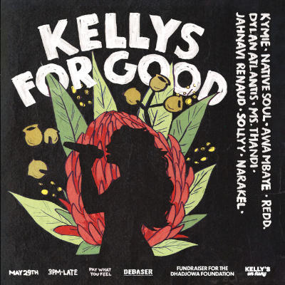 Kelly's for Good: Live Music Fundraiser - Dhadjowa Foundation live at Bootleggers in Newtown on May 29, 2026 - Concert poster