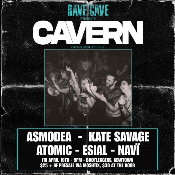 CAVERN V live at Kelly's On King in Newtown on April 10, 2026 - Concert poster