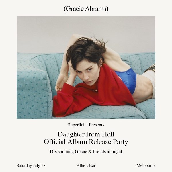 Gracie Abrams Official Album Release Party - Melbourne live at Alfie's Bar - Concert poster