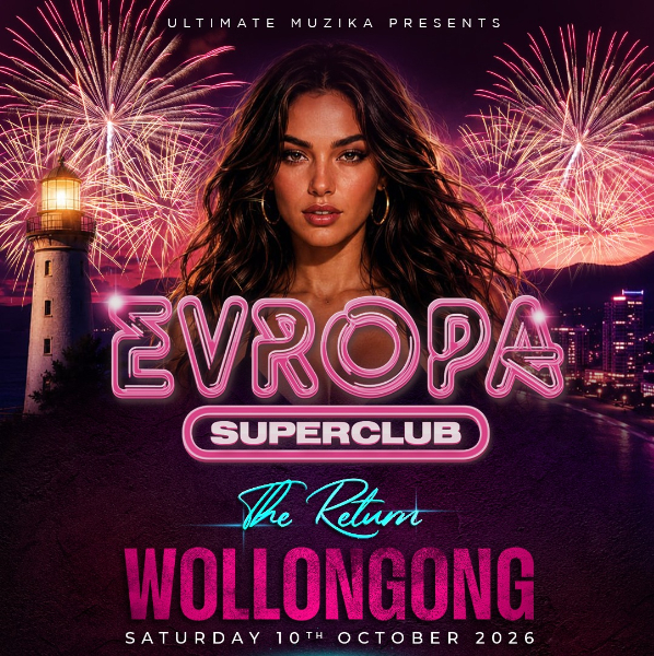 Evropa Superclub (The Return - Wollongong) live at Pepes / The Frisky Flamingo - Concert poster