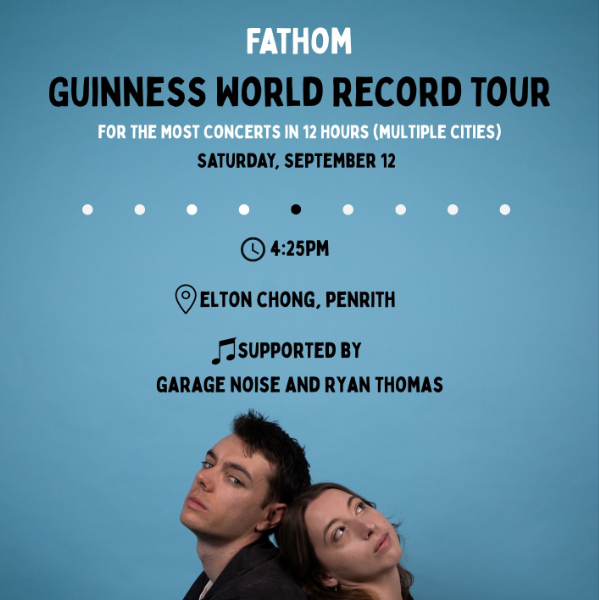 Fathom's World Record Tour - Penrith live at Elton chong - Concert poster