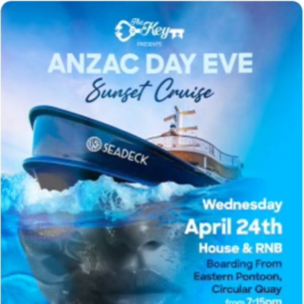 THE KEY - Anzac Day Eve Sunset Cruise
