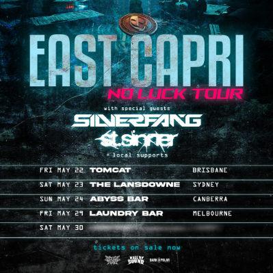 East Capri No Luck EP Tour live at Lansdowne Hotel in Sydney on May 23, 2026 - Concert poster