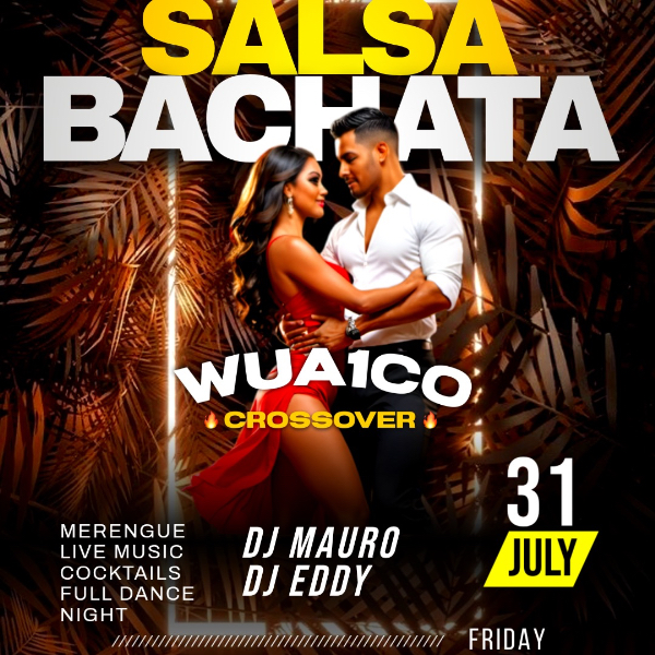 WUA1CO CROSSOVER SALSA EDITION live at Luna Bar - Concert poster