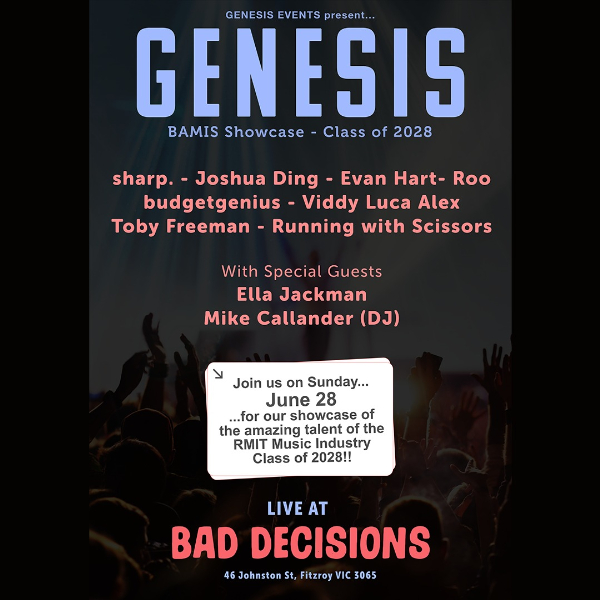 GENESIS: BAMIS Showcase - Class of 2028 live at Bad Decisions Bar - Concert poster