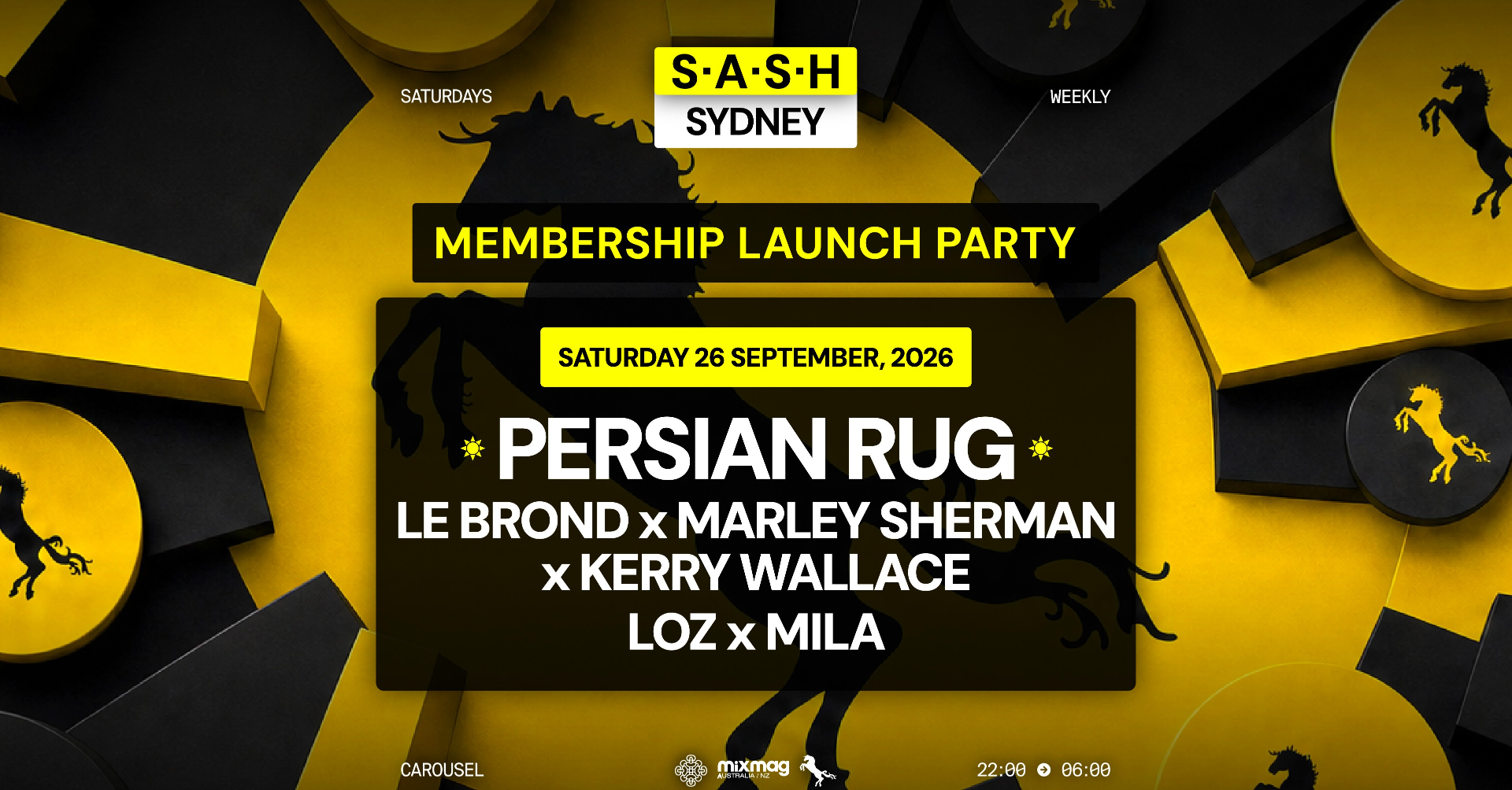 ★ S.A.S.H Sydney ★ Membership Launch Party ★ Saturday 26th September ★ live at Waywards Ballroom - Concert poster