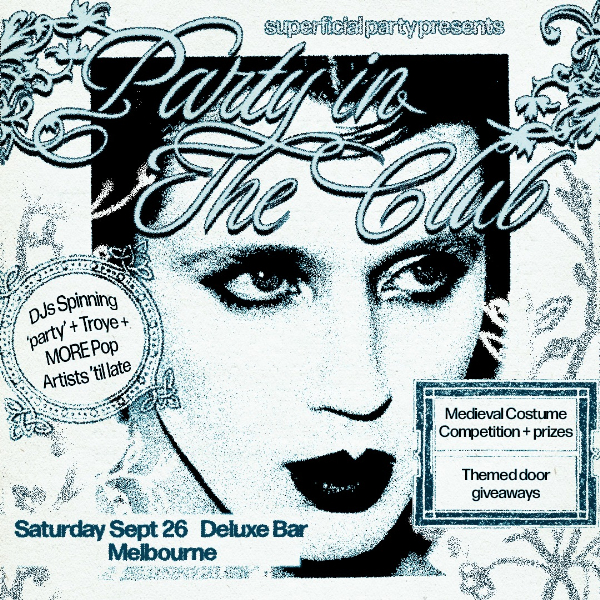 Party in The Club - Melbourne live at Deluxe Bar - Concert poster
