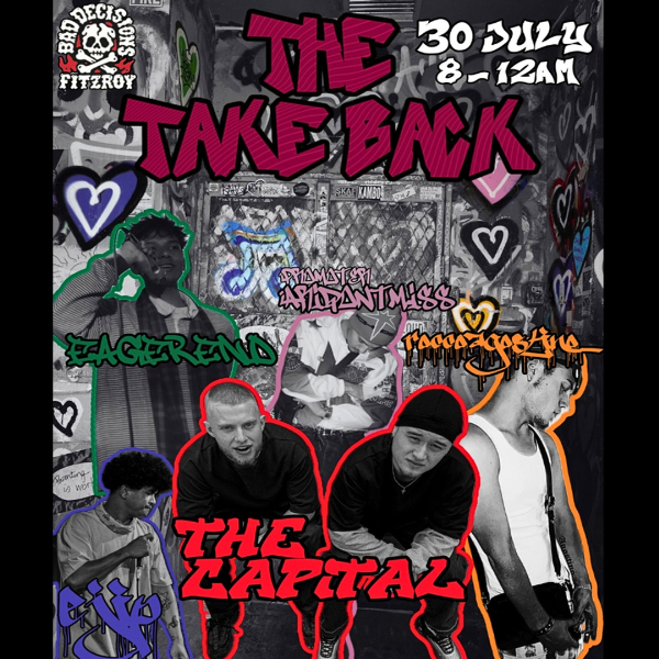The Take Back live at Bad Decisions Bar - Concert poster