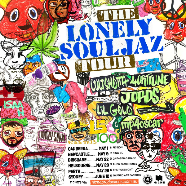 The Lonely Souljaz Tour live at The Prince Consort in Brisbane on May 22, 2026 - Concert poster