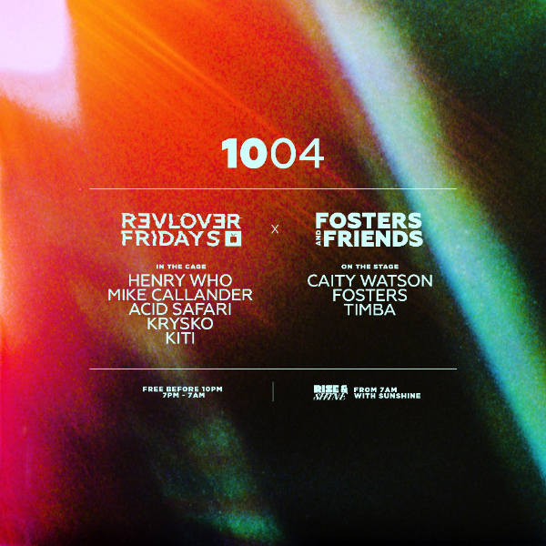 Fosters & Friends x Revolver Fridays live at Revolver Nightclub in Melbourne on April 10, 2026 - Concert poster