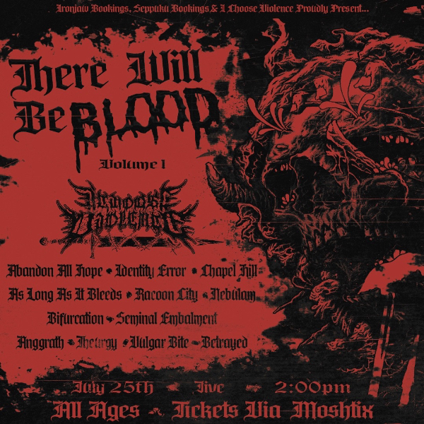 THERE WILL BE BLOOD Volume 1 live at JIVE, ADELAIDE - Concert poster