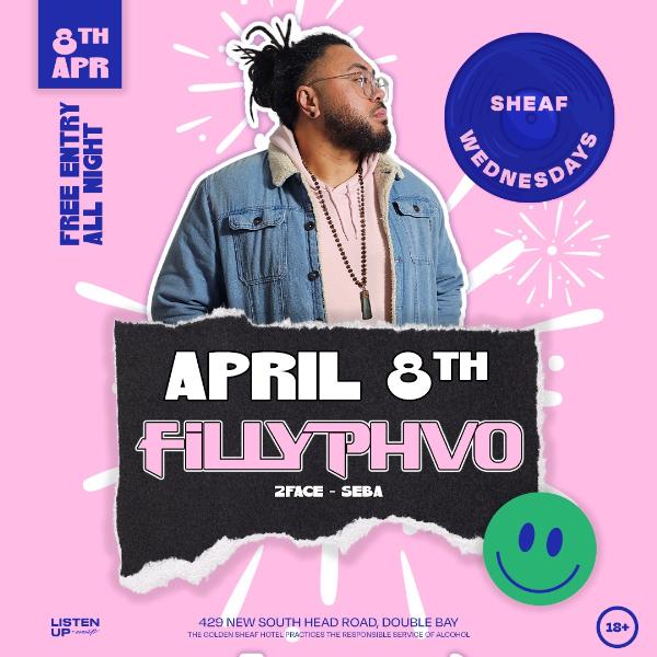 Sheaf Wednesdays | APRIL 8 'w' FILLY PHVO live at The Golden Sheaf in Double Bay on April 08, 2026 - Concert poster