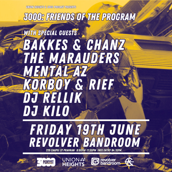 3000: Friends Of The Program live at Revolver Nightclub - Concert poster