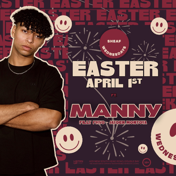 Sheaf Wednesdays | APRIL 1 'w' MANNY live at The Golden Sheaf in Double Bay on April 01, 2026 - Concert poster