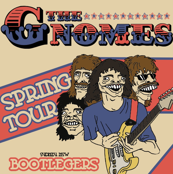 THE GNOMES w/ CAMMY CAUTIOUS AND THE WRESTLERS + L.A.R.M live at Bootleggers - Concert poster