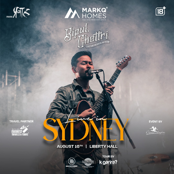 PRAVAH: Bipul Chettri and the Travelling Band - Live In Sydney live at Liberty Hall - Concert poster