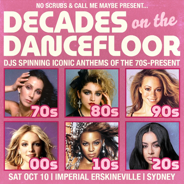 Dance Through The Decades - Sydney live at The Imperial Erskineville - Concert poster