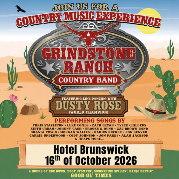 Grindstone Ranch Country Show live at Hotel Brunswick - Concert poster
