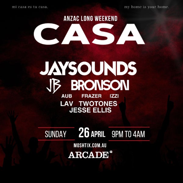 CASA x Arcade - 26th April at Arcade Bar & Club