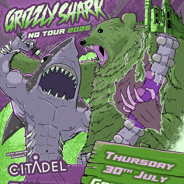 Grizzlyshark NQ Tour 2026 - Mackay live at Grind Shrine Sk8 Shop - Concert poster