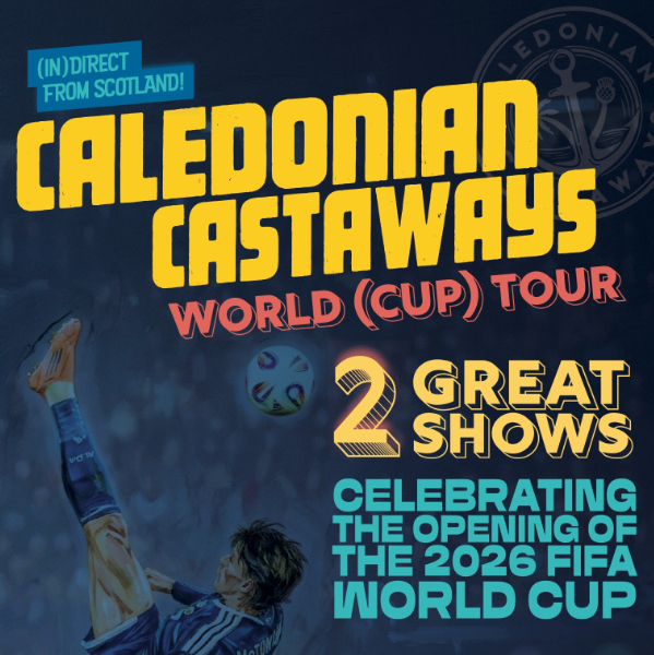 CALEDONIAN CASTAWAYS WORLD (CUP) TOUR live at Kindred Bandroom - Concert poster