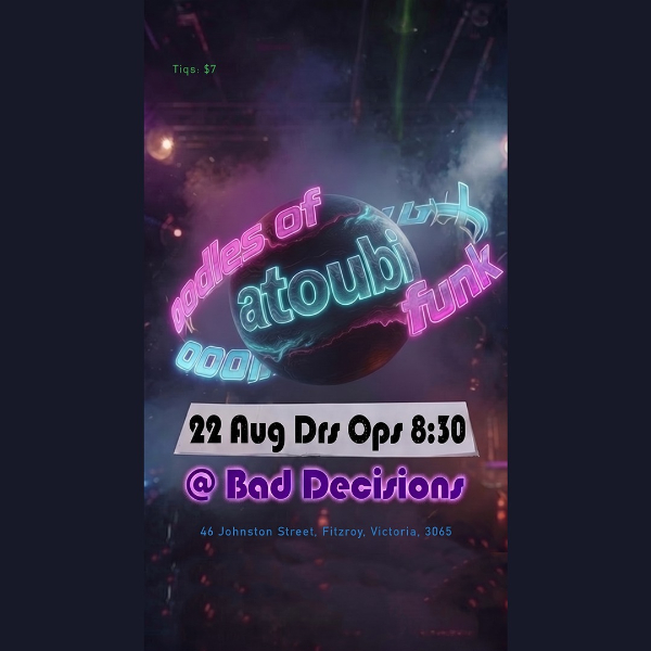 OODLES OF FUNK live at Bad Decisions Bar - Concert poster