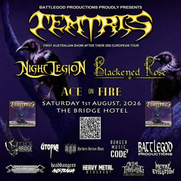 Temtris + Night Legion + Blackened Rose + Ace on Fire live at The Bridge Hotel - Concert poster