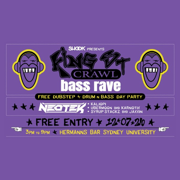 KING STREET CRAWL X SHOOK ft. NEOTEK (FREE BASS RAVE) live at HERMANNS BAR - Concert poster