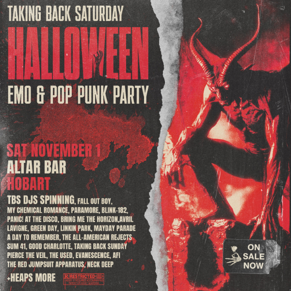 Taking Back Saturday Halloween: Emo & Pop Punk Party - Hobart | Altar Bar