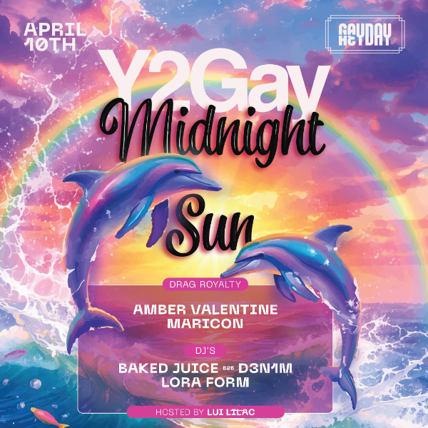 GAYDAY PRESENTS // Y2GAY live at Heyday in Wollongong on April 10, 2026 - Concert poster