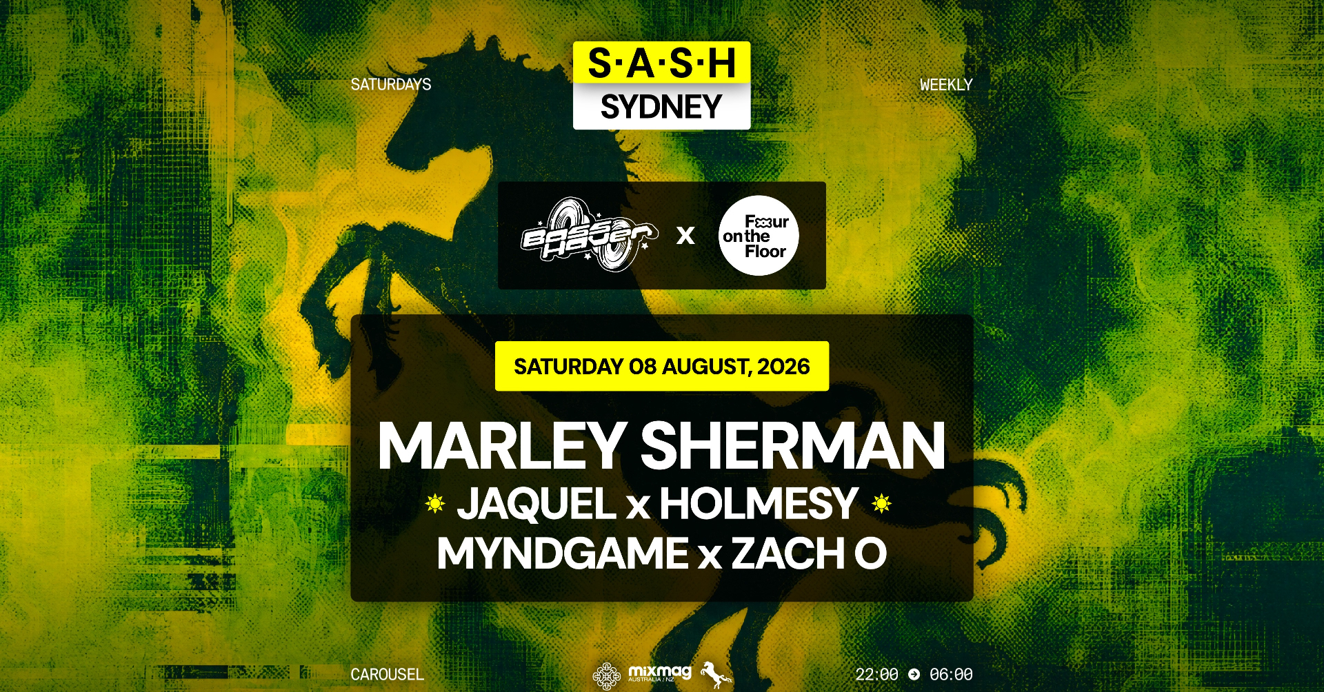 ★ S.A.S.H Sydney x Marley Sherman ★ Saturday 8th August ★ live at Waywards Ballroom - Concert poster