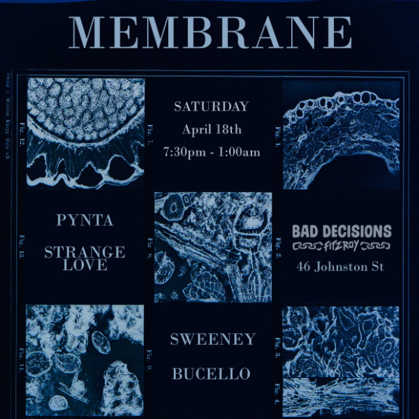 Membrane live at Bad Decisions Bar in Fitzroy on April 18, 2026 - Concert poster
