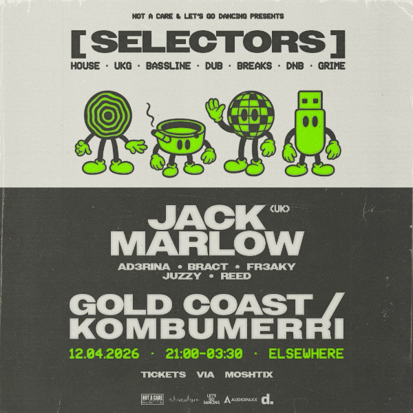 Selectors Gold Coast ft. Jack Marlow (UK) live at Elsewhere, Surfers Paradise in Brisbane on April 12, 2026 - Concert poster