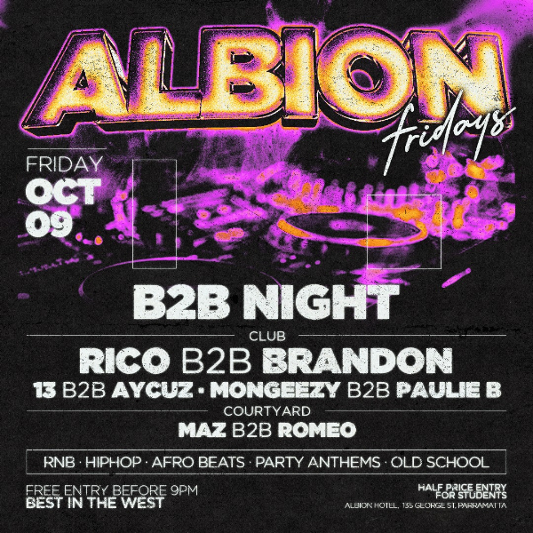 Albion Fridays ft. B2B Night live at The Albion Hotel - Concert poster