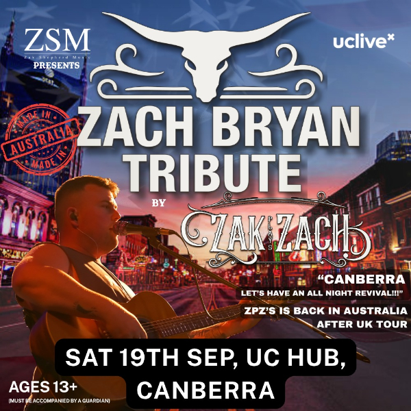 Zach Bryan Tribute Show - Zak Plays Zach live at UC Hub - Concert poster