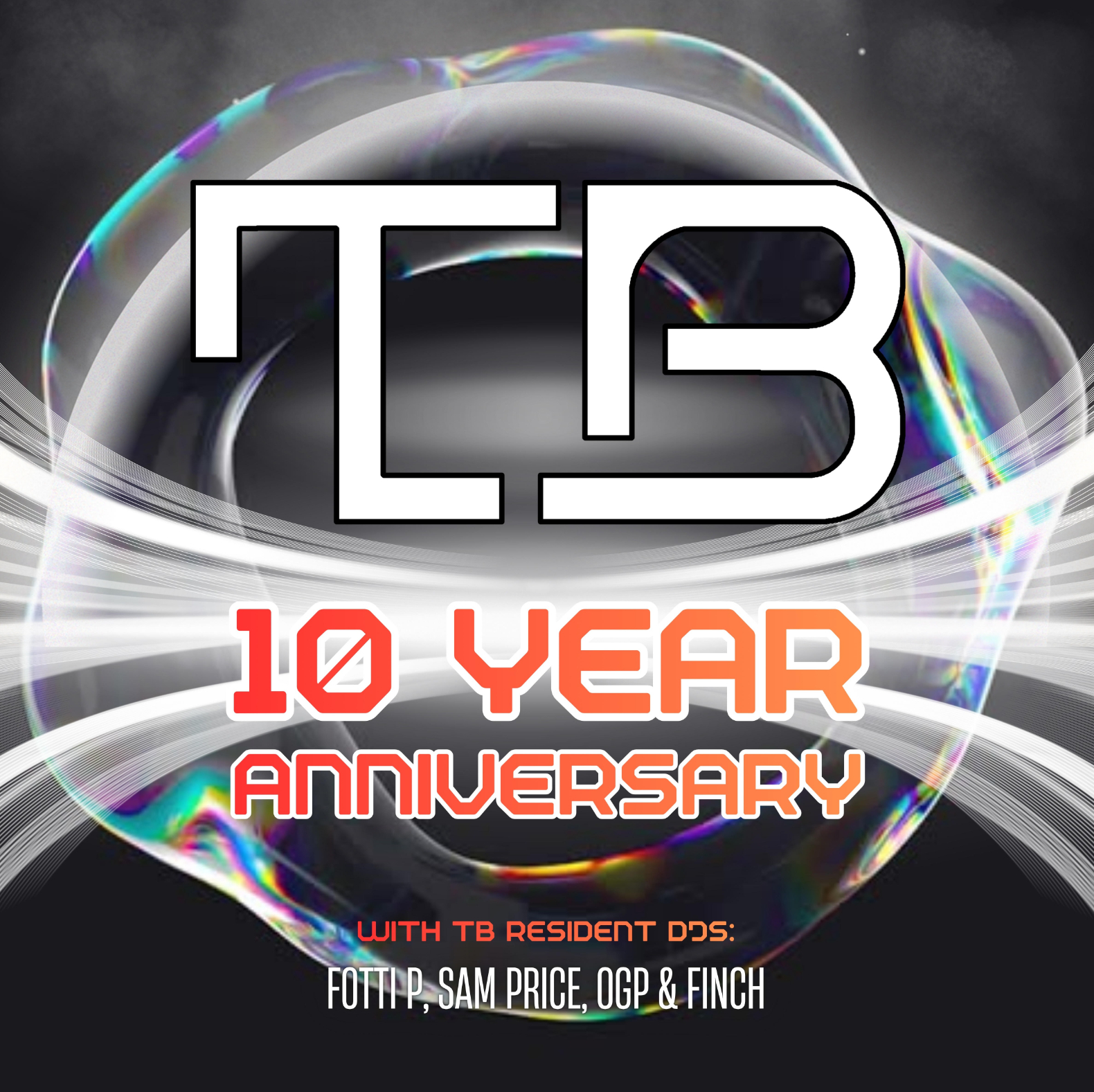TB10—Technobrats 10 Year Anniversary live at Altar Bar - Concert poster