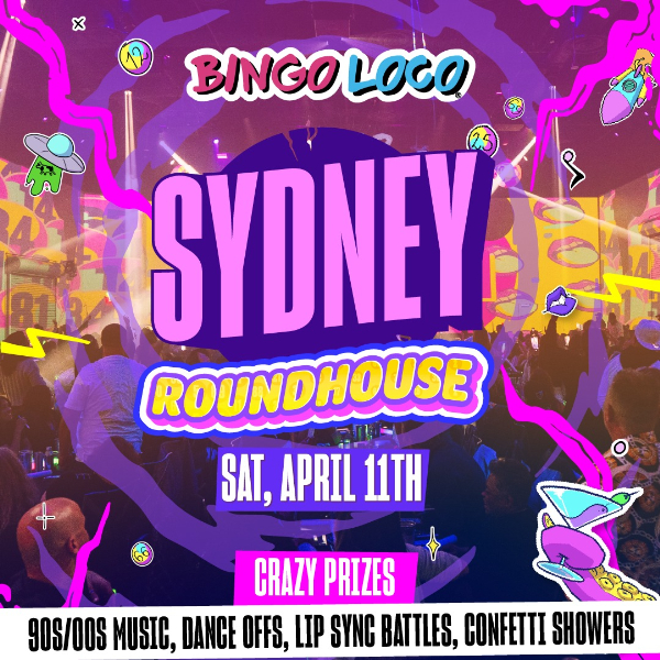 BINGO LOCO - SATURDAY 11TH APRIL 2026 live at The Roundhouse UNSW in Sydney on April 11, 2026 - Concert poster