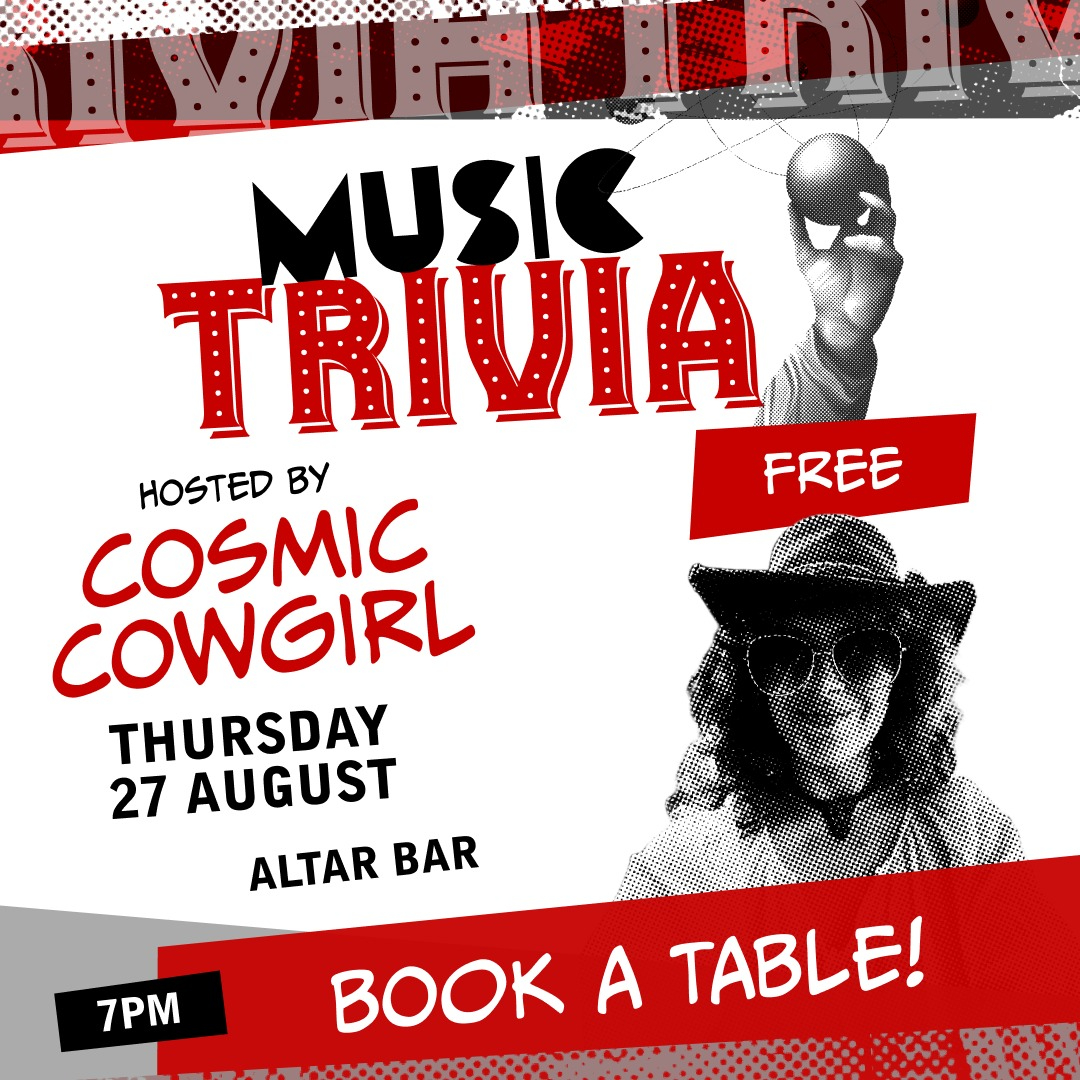 Music Trivia with Cosmic Cowgirl live at Altar Bar - Concert poster