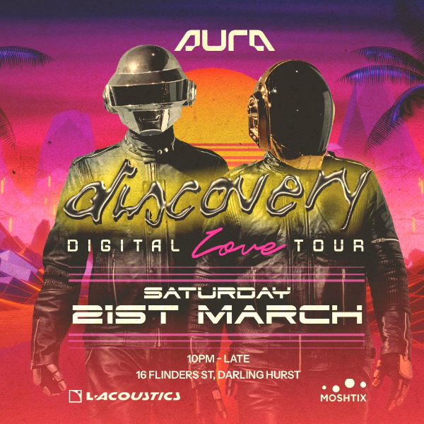 DISCOVERY Australia’s Daft Punk Tribute Show live at Aura Nightclub in Sydney on March 21, 2026 - Concert poster