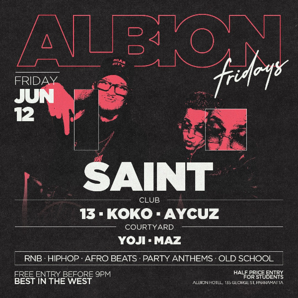 Albion Fridays ft. Saint live at The Albion Hotel - Concert poster