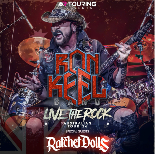 RON KEEL - LIVE THE ROCK Tour + Ratchet Dolls & Bounty Hunters Band live at The Bridge Hotel - Concert poster
