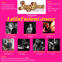Lvl 1 - LATIN FUSION GROOVE live at Lazybones Lounge Restaurant & Bar - Concert poster